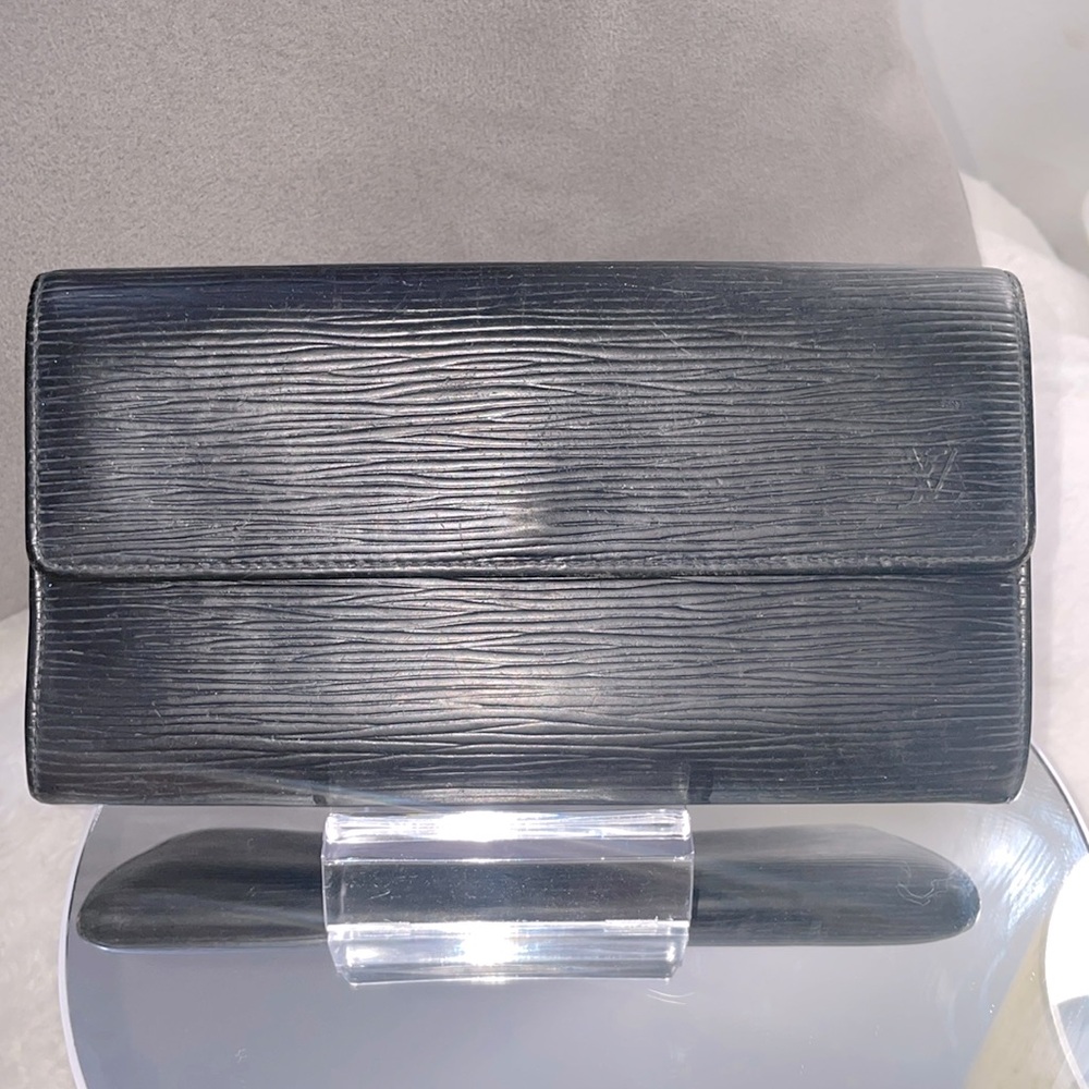 LOUIS VUITTON Black Epi Continental Wallet ca0938